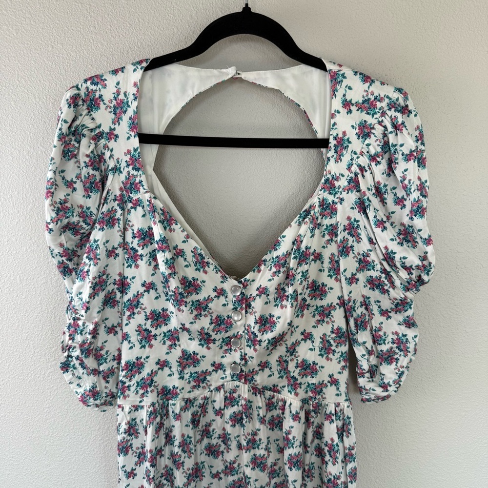 New For Love & Lemons Taggart Floral Print Mini Dress White NWT - Picture 6 of 16